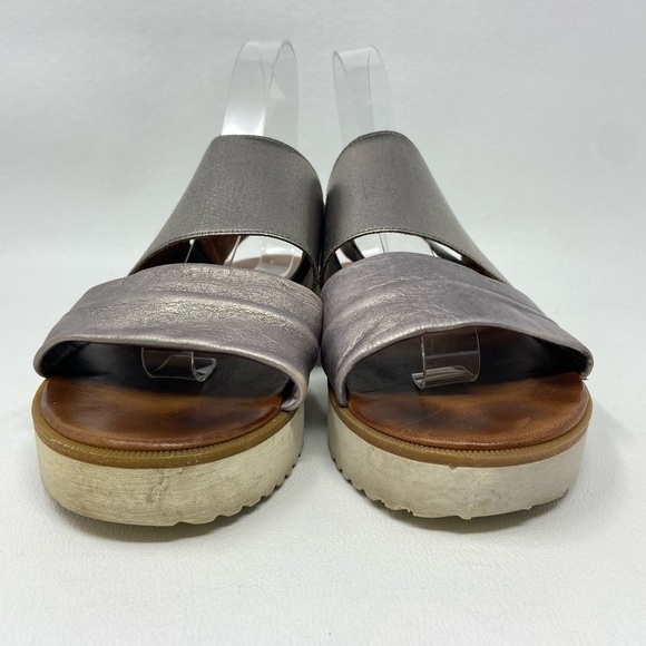 Miz Mooz Dasha Metallic Leather Platform Slingback Sandals - Picture 7 of 13